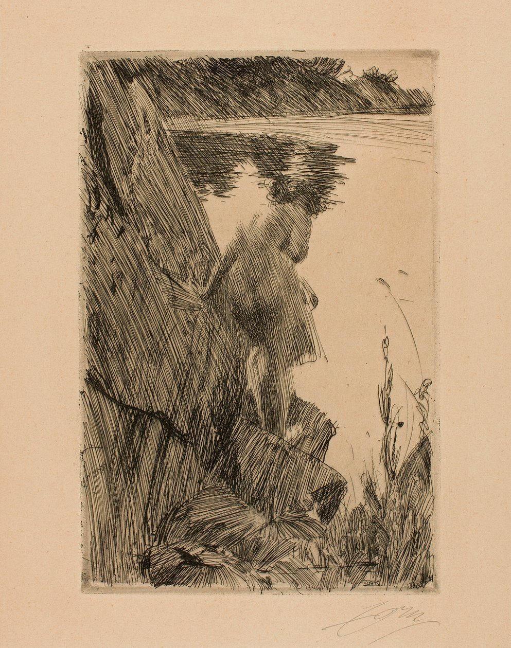 Kąpiący się (wieczór) III autorstwa Anders Leonard Zorn