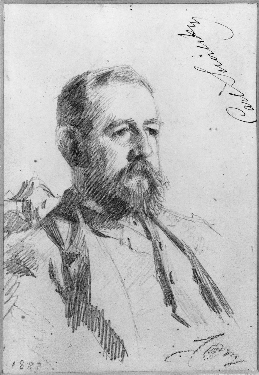 Carl Snoilsky (1841–1903), hrabia, pisarz, bibliotekarz, członek Akademii Szwedzkiej, żonaty z: 1. hrabiną Hedvig Charlottą Amalią Piper, 2. baronową i pisarką Ebbą Fredriką Eleonorą Ruuth autorstwa Anders Zorn