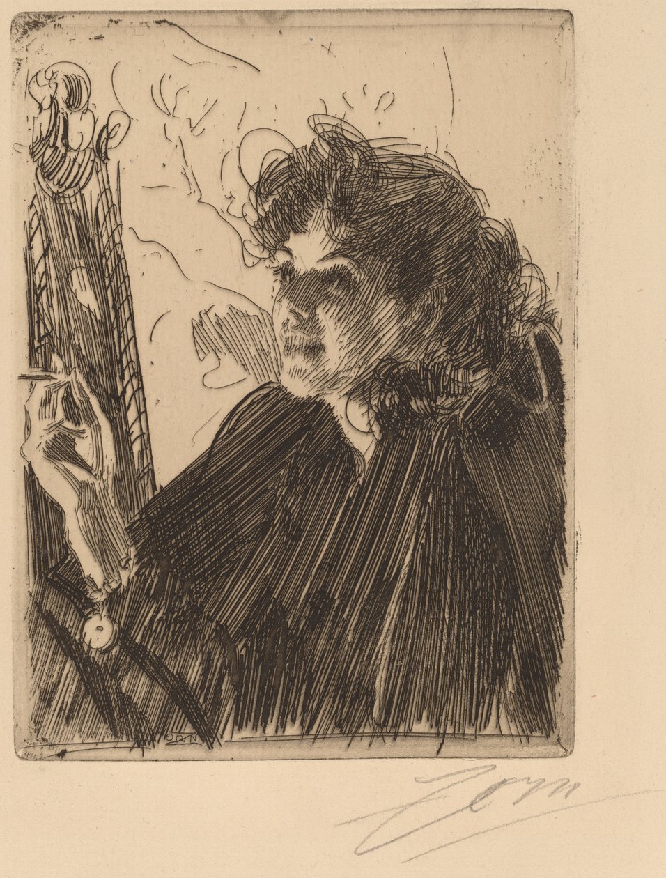 Dziewczyna z papierosem autorstwa Anders Leonard Zorn
