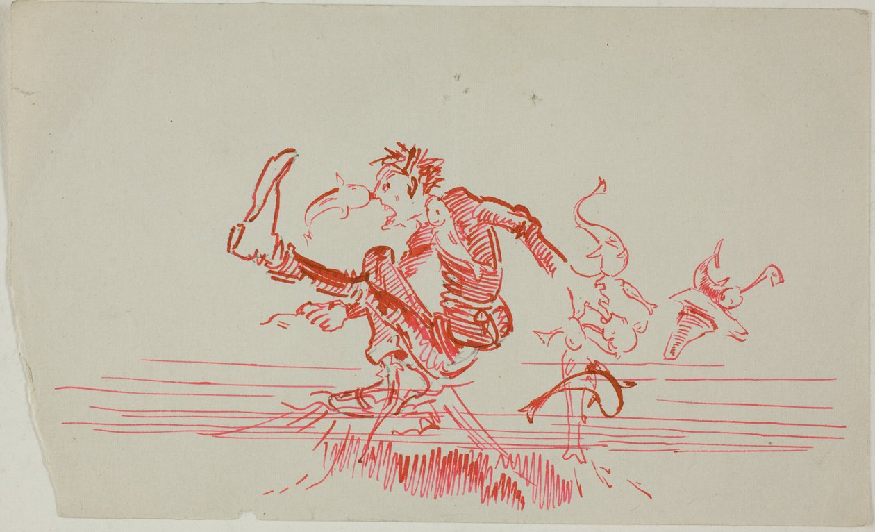 Mężczyzna zaatakowany przez kilka ryb autorstwa Anders Zorn