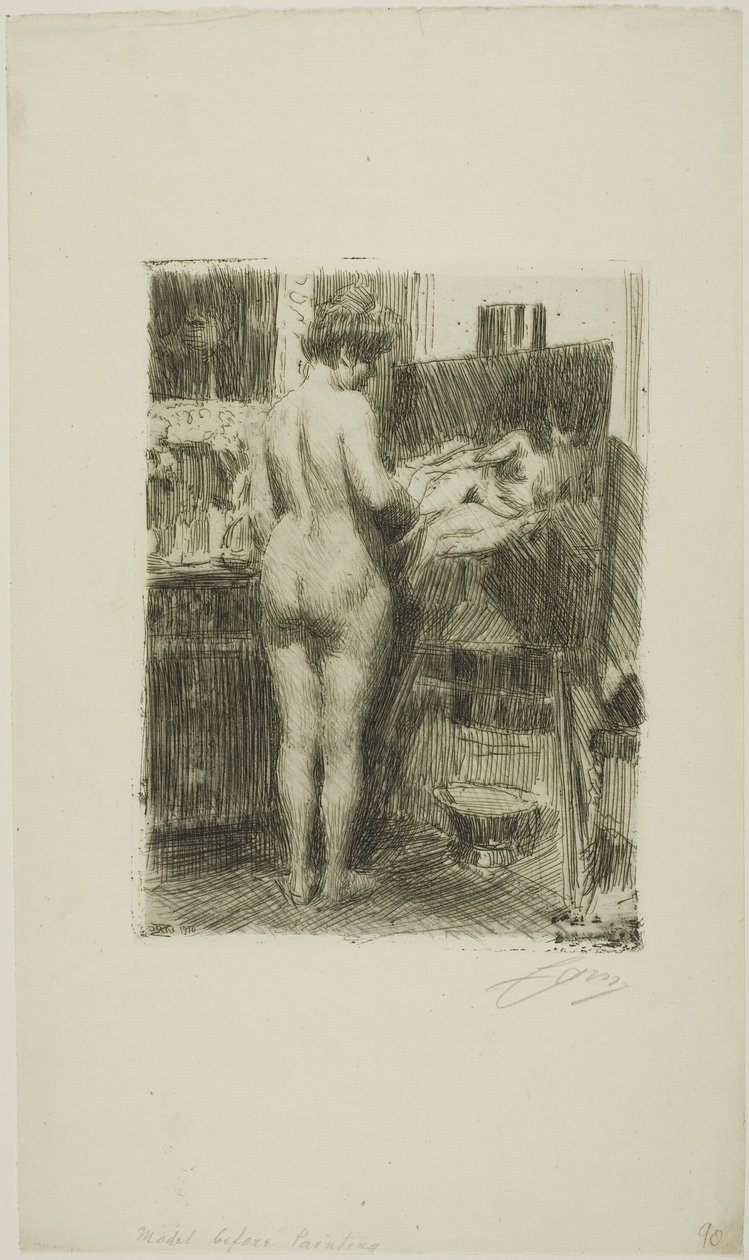 Model przed zdjęciem autorstwa Anders Leonard Zorn
