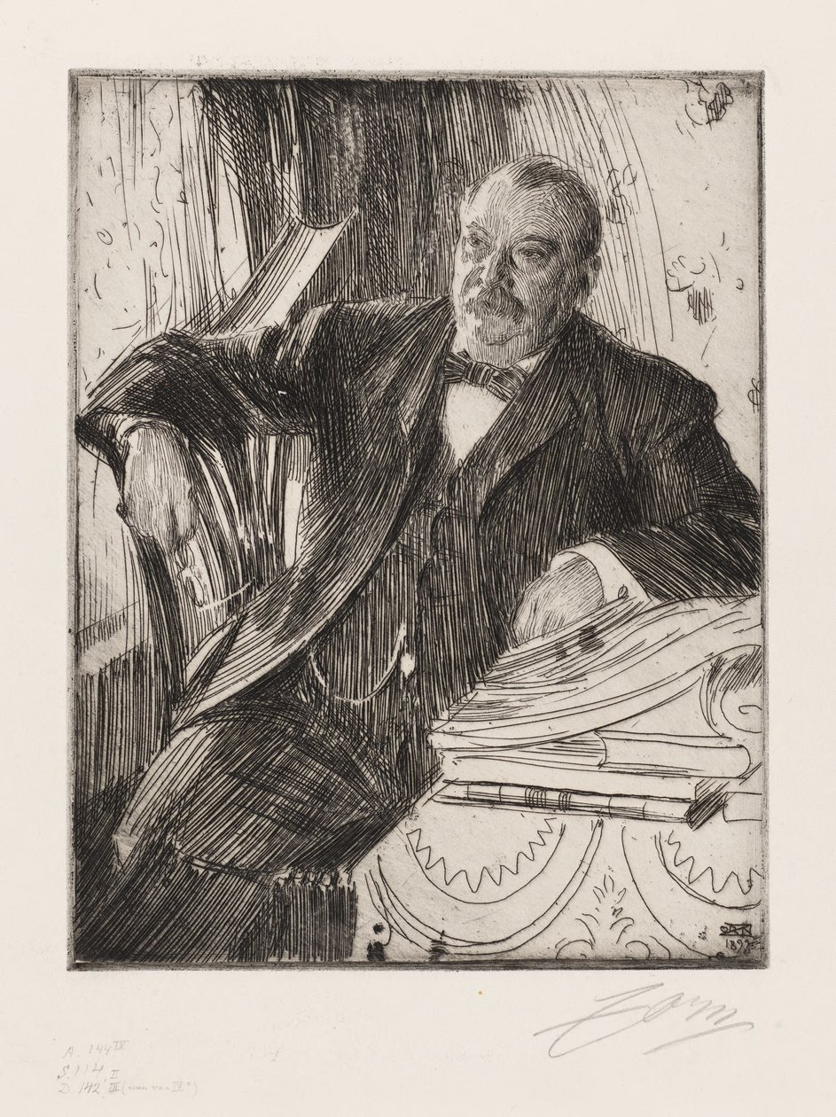 Pan Grover Cleveland autorstwa Anders Zorn