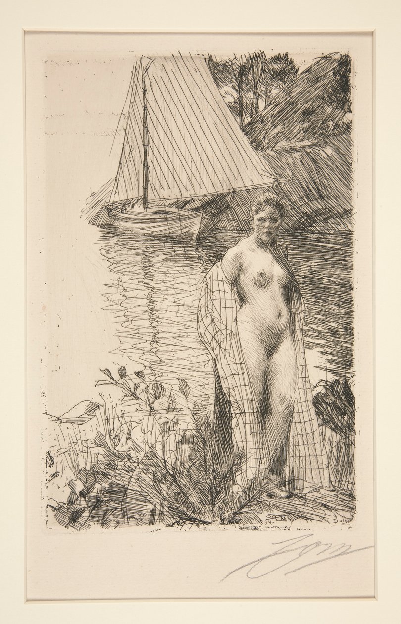 Mój model i moja łódź autorstwa Anders Leonard Zorn