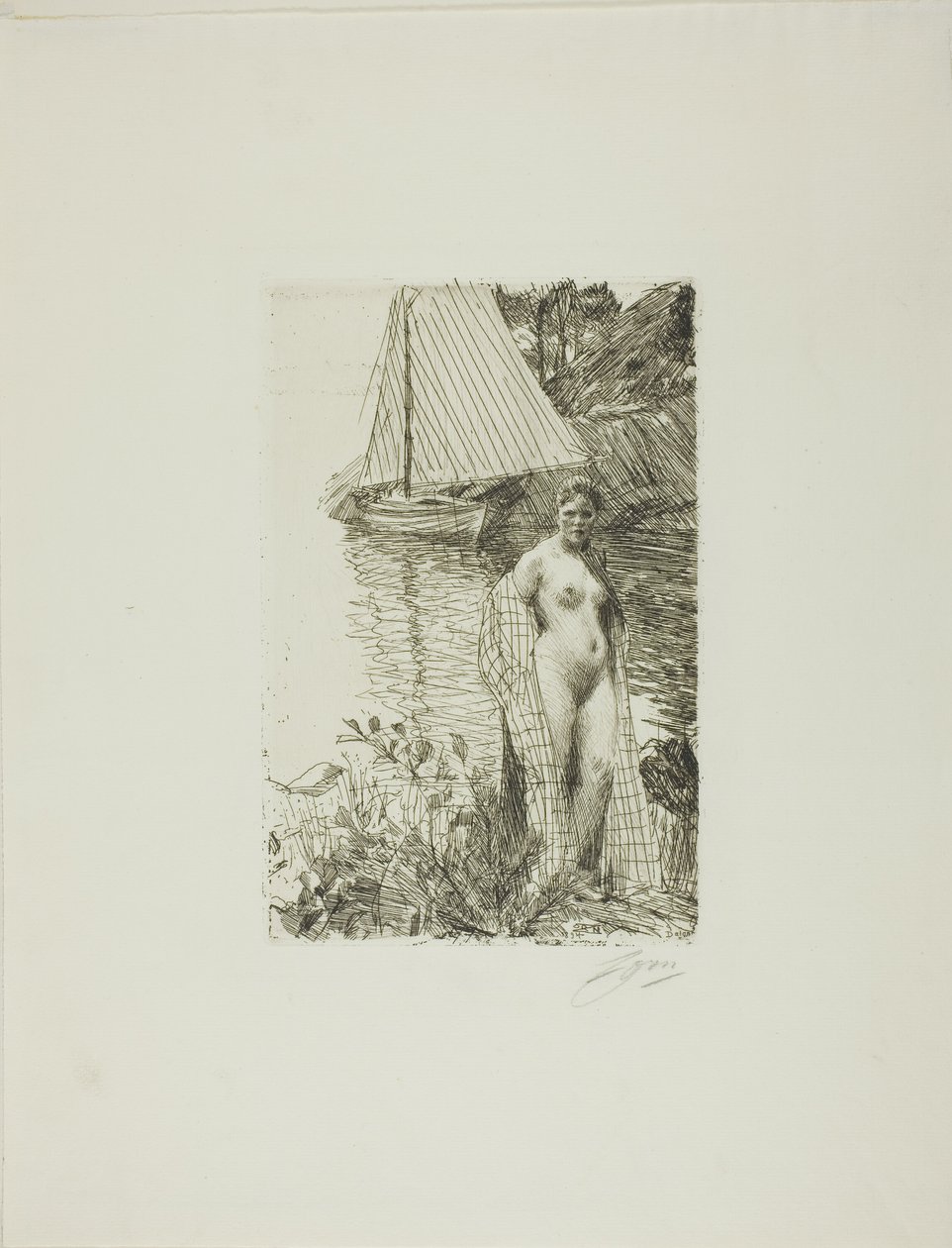 Mój model i moja łódź autorstwa Anders Leonard Zorn