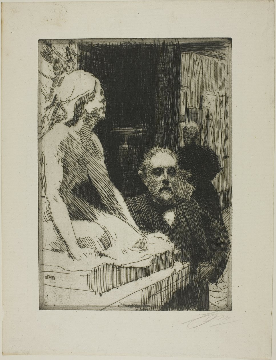 Pontus Fürstenberg i jego żona (stojący w pobliżu "Żaby" Hasselberga) autorstwa Anders Zorn