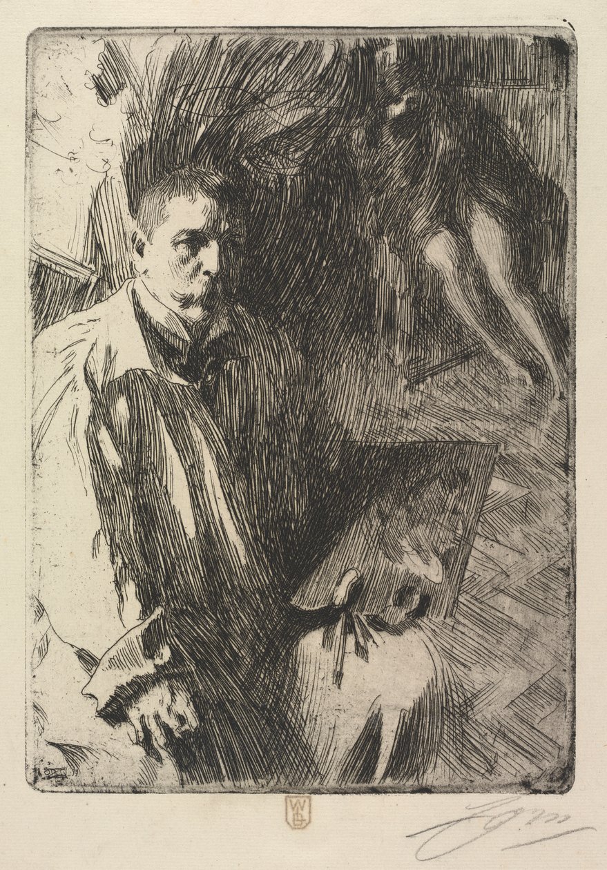 Portret artysty i jego modela autorstwa Anders Leonard Zorn
