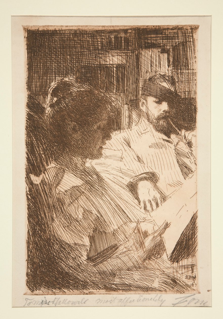 Czytanie (Pan i Pani Charles Deering) autorstwa Anders Leonard Zorn