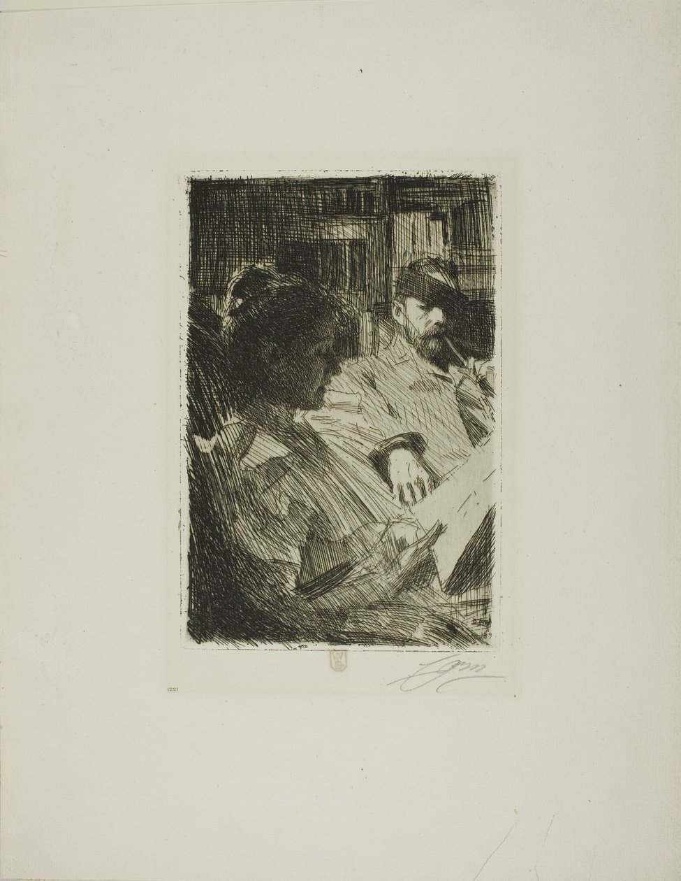Czytanie (Pan i Pani Ch. Deering) autorstwa Anders Leonard Zorn