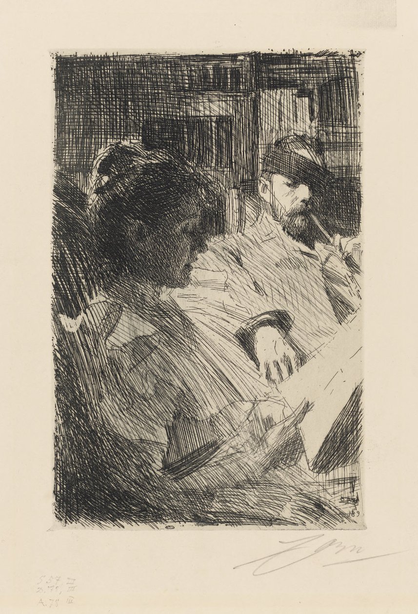 Czytanie. Państwo Charles Deering autorstwa Anders Zorn