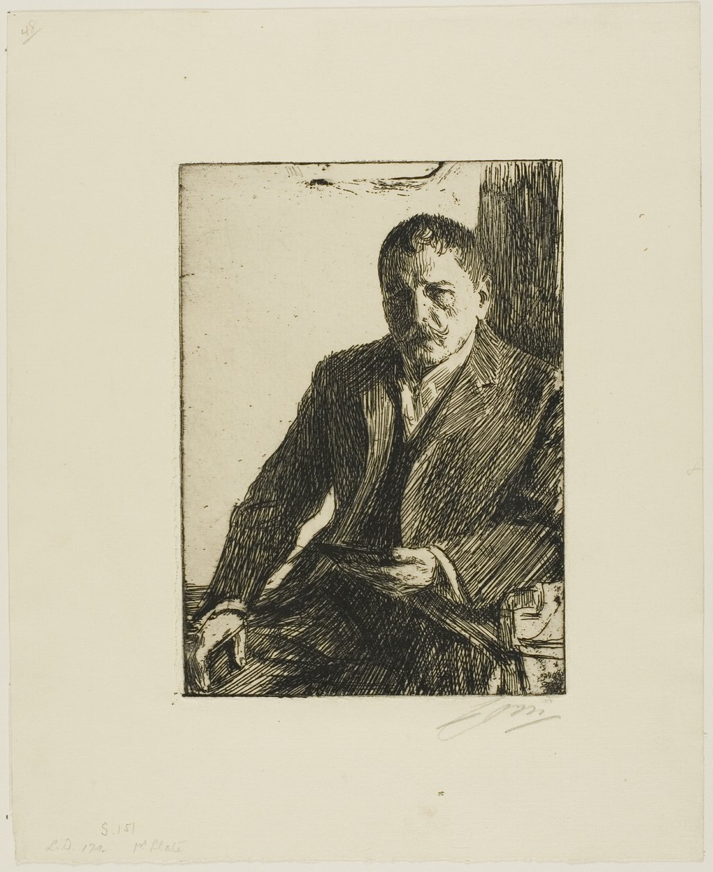 Autoportret 1904 II autorstwa Anders Leonard Zorn