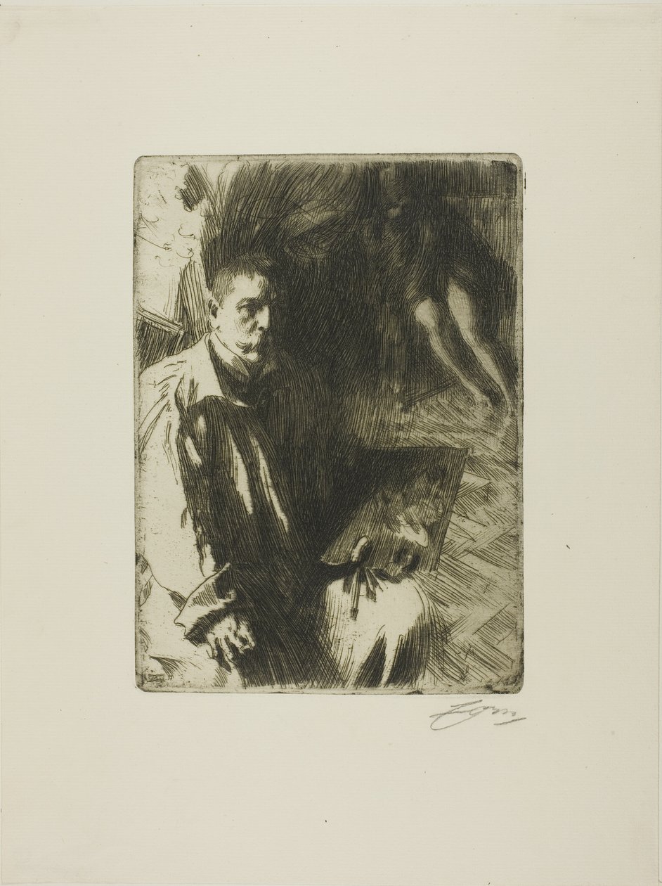 Autoportret z modelem II autorstwa Anders Leonard Zorn