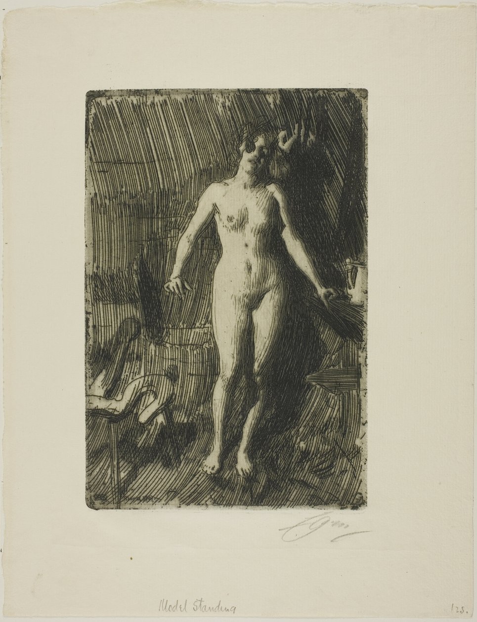 Model stojący autorstwa Anders Leonard Zorn