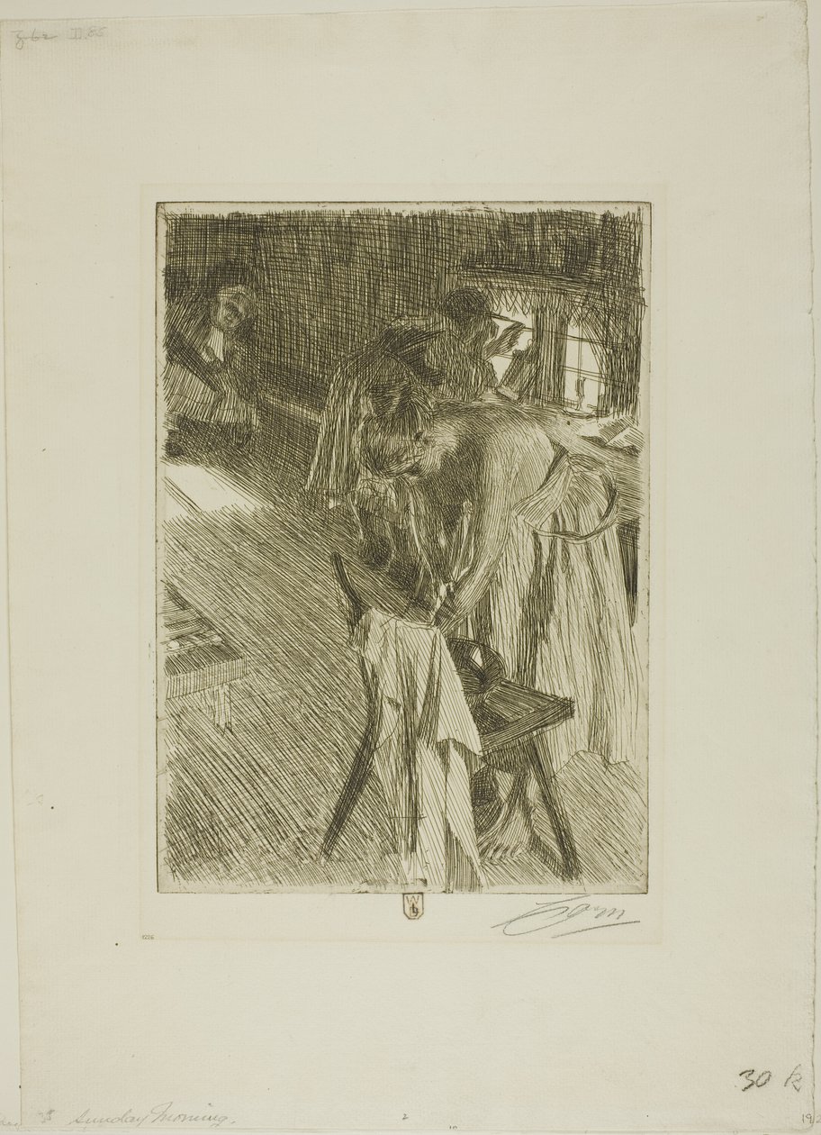 Niedzielny poranek autorstwa Anders Leonard Zorn
