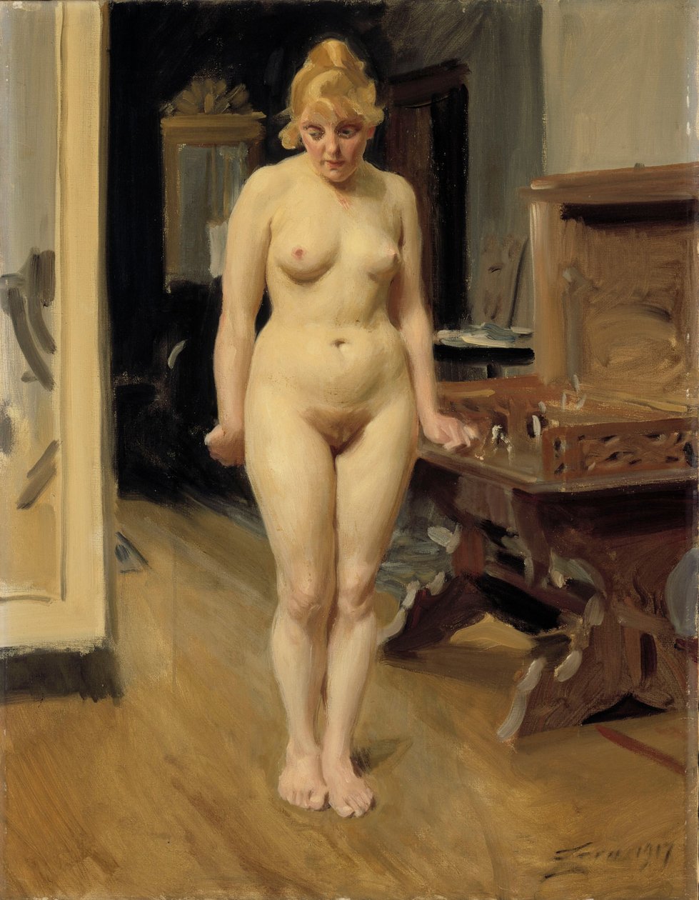 Nieśmiała modelka autorstwa Anders Zorn