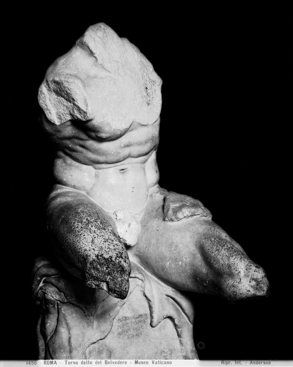 Belvedere Torso autorstwa Apolloniosa z Nestora, ok. 1890 (zdjęcie czarno-białe) autorstwa Anderson Anderson