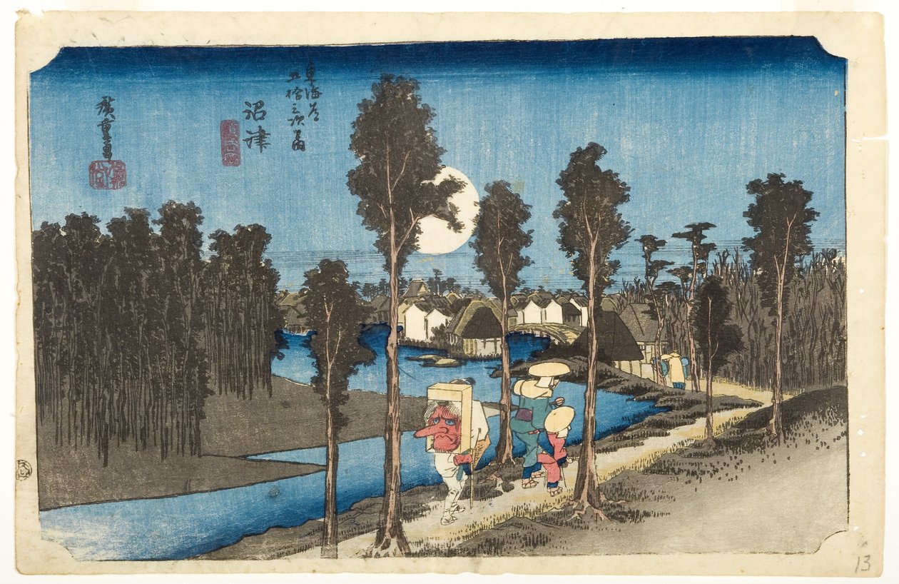 Numazu: Scena zmierzchu, ok. 1832-33 (drzew) autorstwa Utagawa Hiroshige