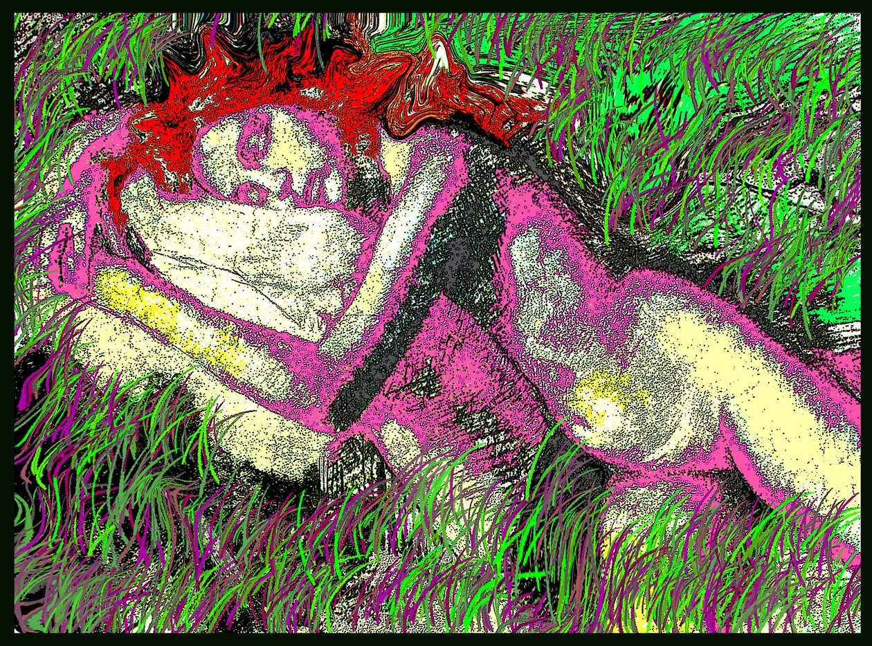 SLEEP IN WHICH CLONED GRASS 2002, 2002 (Obraz cyfrowy) autorstwa Ando Gilardi