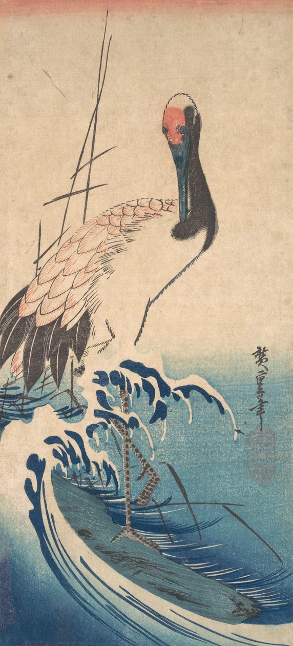 Żuraw i Surf, ca. 1833., ca. 1833. autorstwa Ando Hiroshige