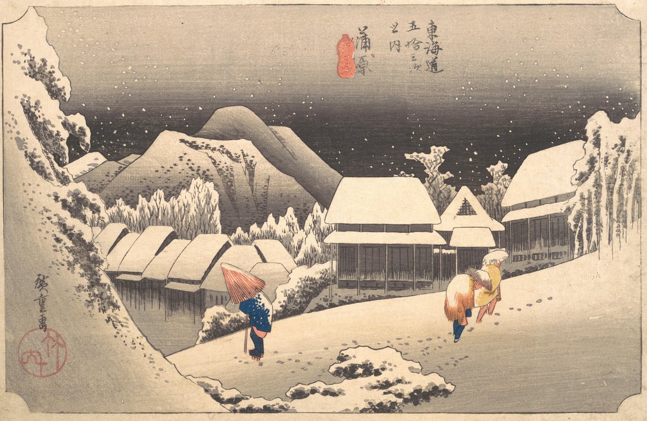Wieczorny śnieg, 1797-1861., 1797-1861. autorstwa Ando Hiroshige