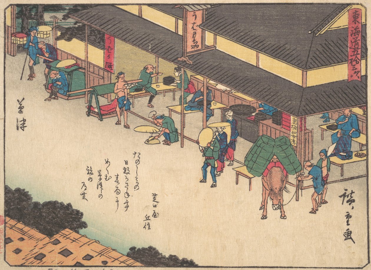 Kusatsu, co? 1838. , komar. 1838. autorstwa Ando Hiroshige