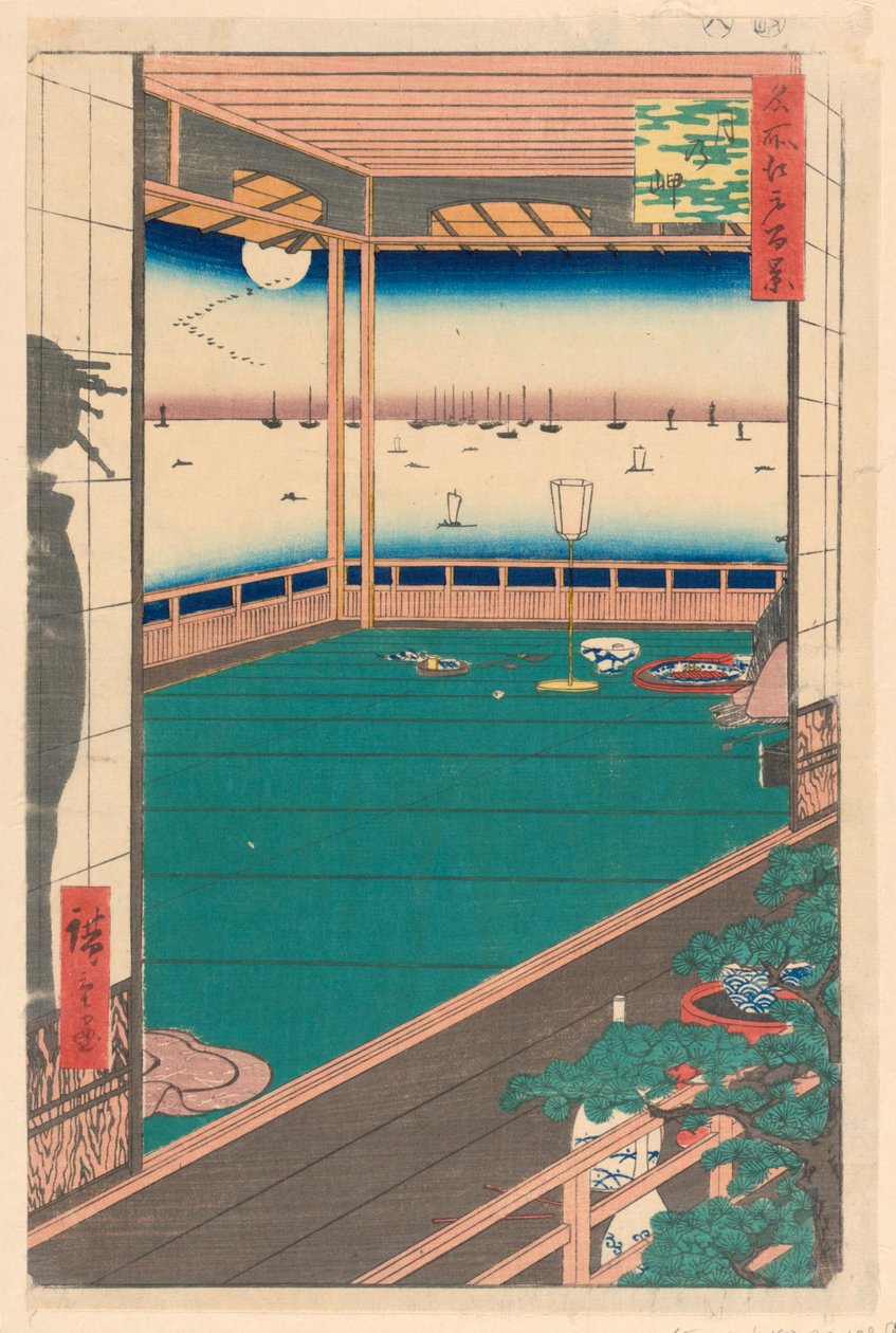 Przylądek Księżyca (Tsuki-no-misaki) z serii Sto słynnych widoków Edo autorstwa Ando Hiroshige