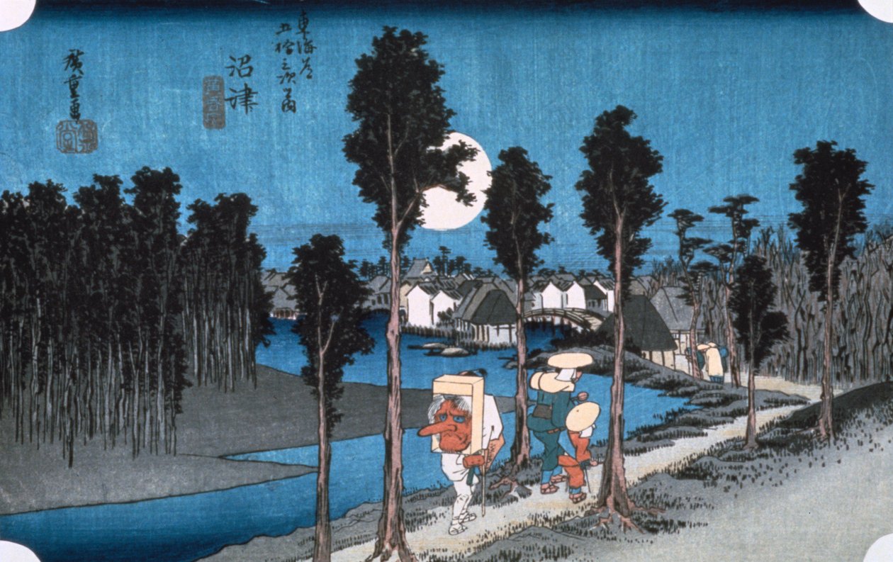 Księżyc w Numazu, z 53 stacji Tokaido, 1832. autorstwa Ando Hiroshige