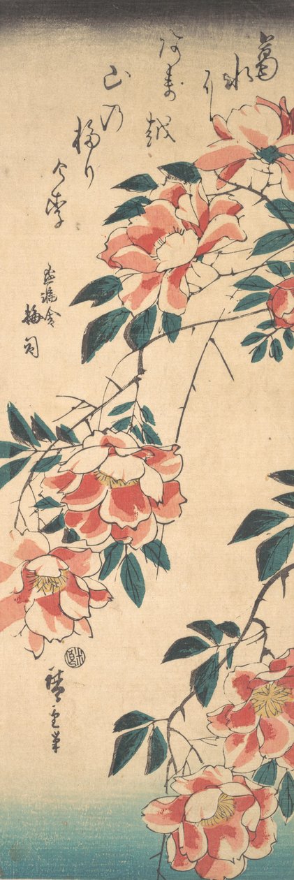 Róże, ca. 1843., ca. 1843. autorstwa Ando Hiroshige