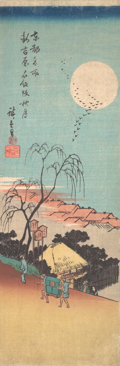 Z Shin Yoshiwarą Imonzaką Jesień, co? 1836. , komar. 1836. autorstwa Ando Hiroshige