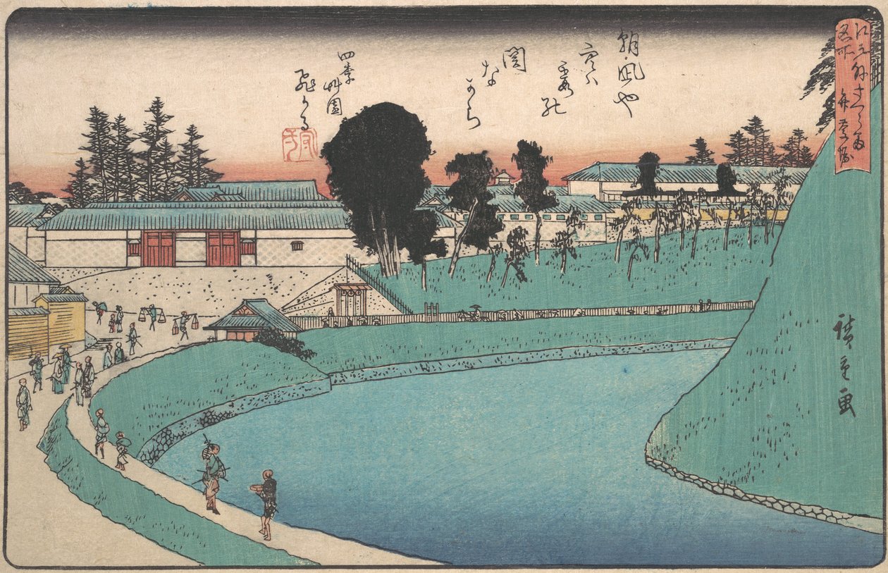 Soto Sakurada Benkei, co? 1843. , komar. 1843. autorstwa Ando Hiroshige