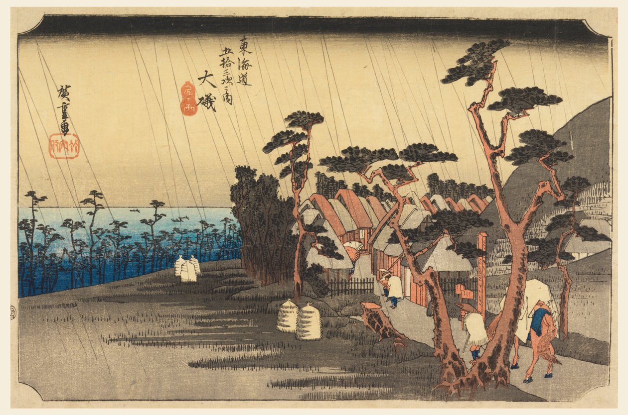 Linia Tory (Oiso i Lager Rain) autorstwa Ando Hiroshige