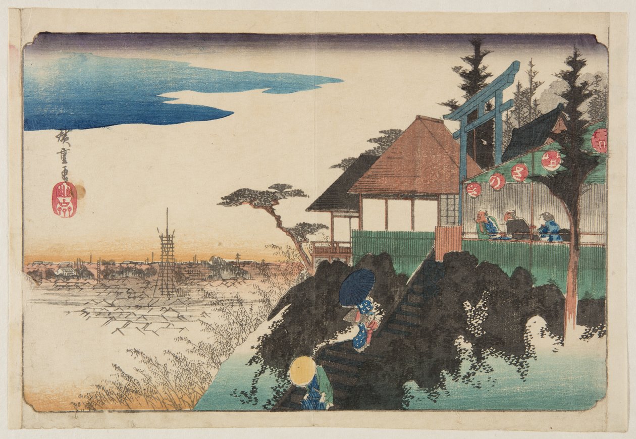 East Slope at Kanda My?jinn Shrine (Kanda My?jin Higashizawa) (kolorowy drzeworyt) autorstwa Ando or Utagawa Hiroshige