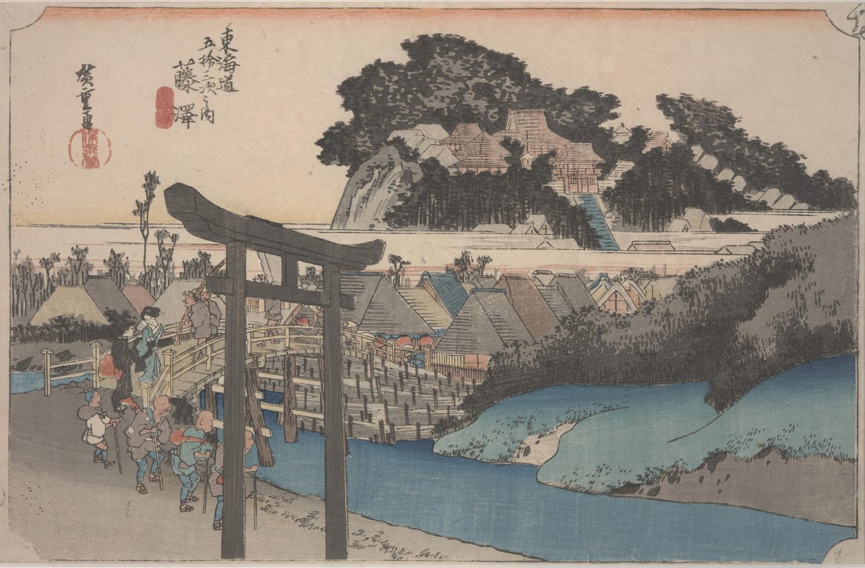 Fujisawa autorstwa Ando or Utagawa Hiroshige