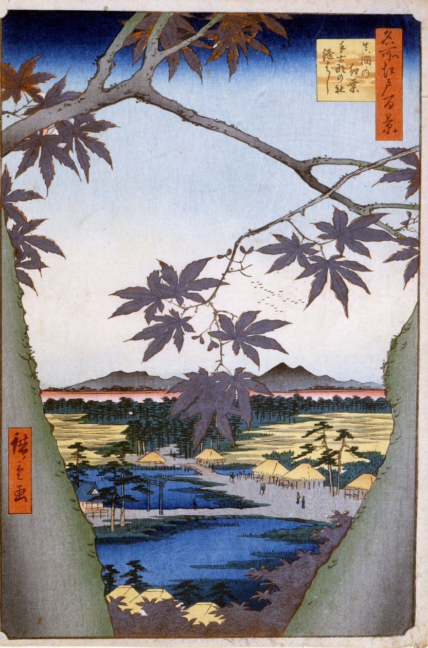 Mapy i mama z planem MP z dźwignią d Następny B Powód d. 1857. Tylko P Hayashi ts autorstwa tsw (Utagawa) Hiroshige (1797-1858). autorstwa Ando or Utagawa Hiroshige