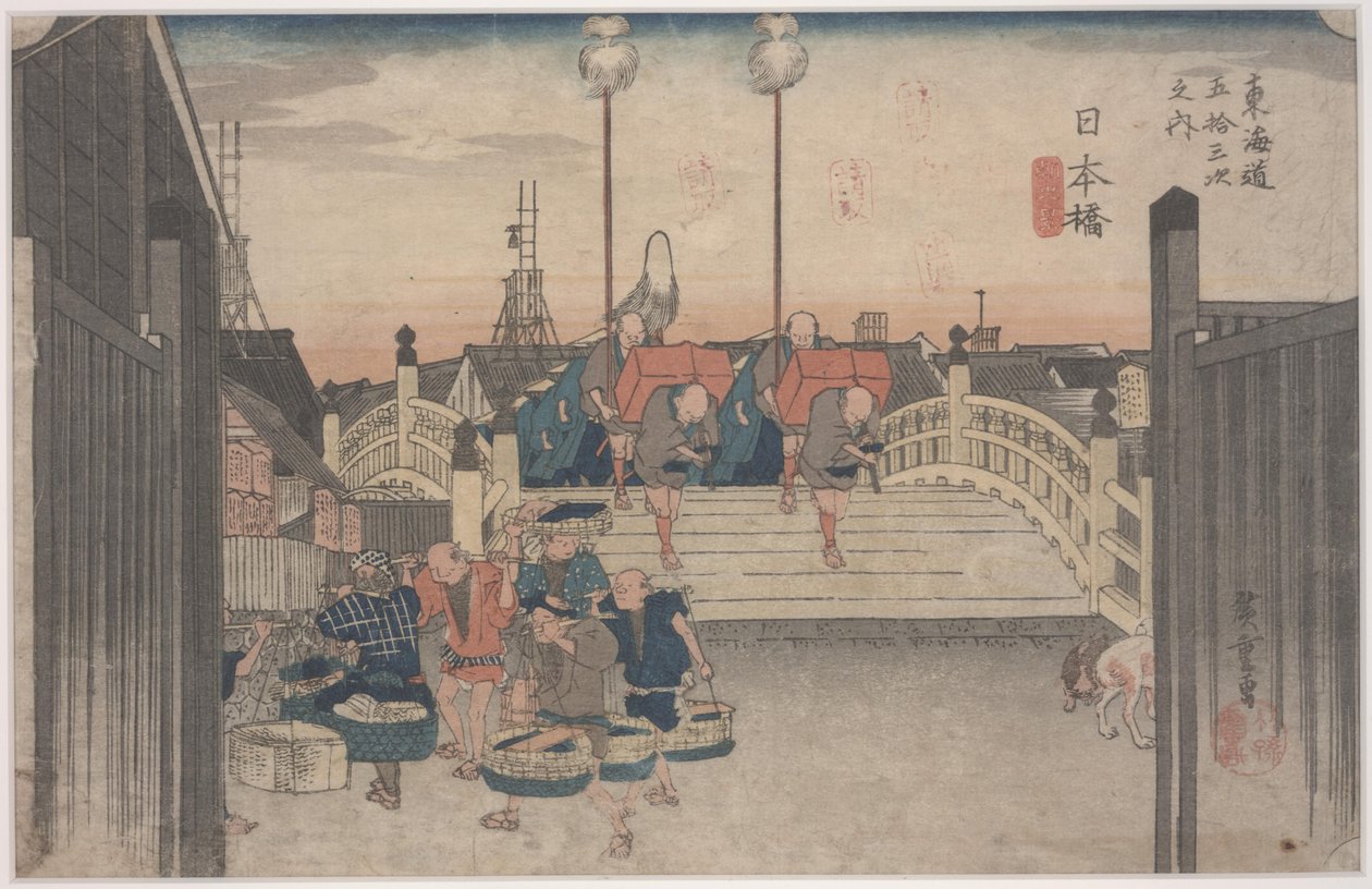 Scena poranna autorstwa Ando or Utagawa Hiroshige