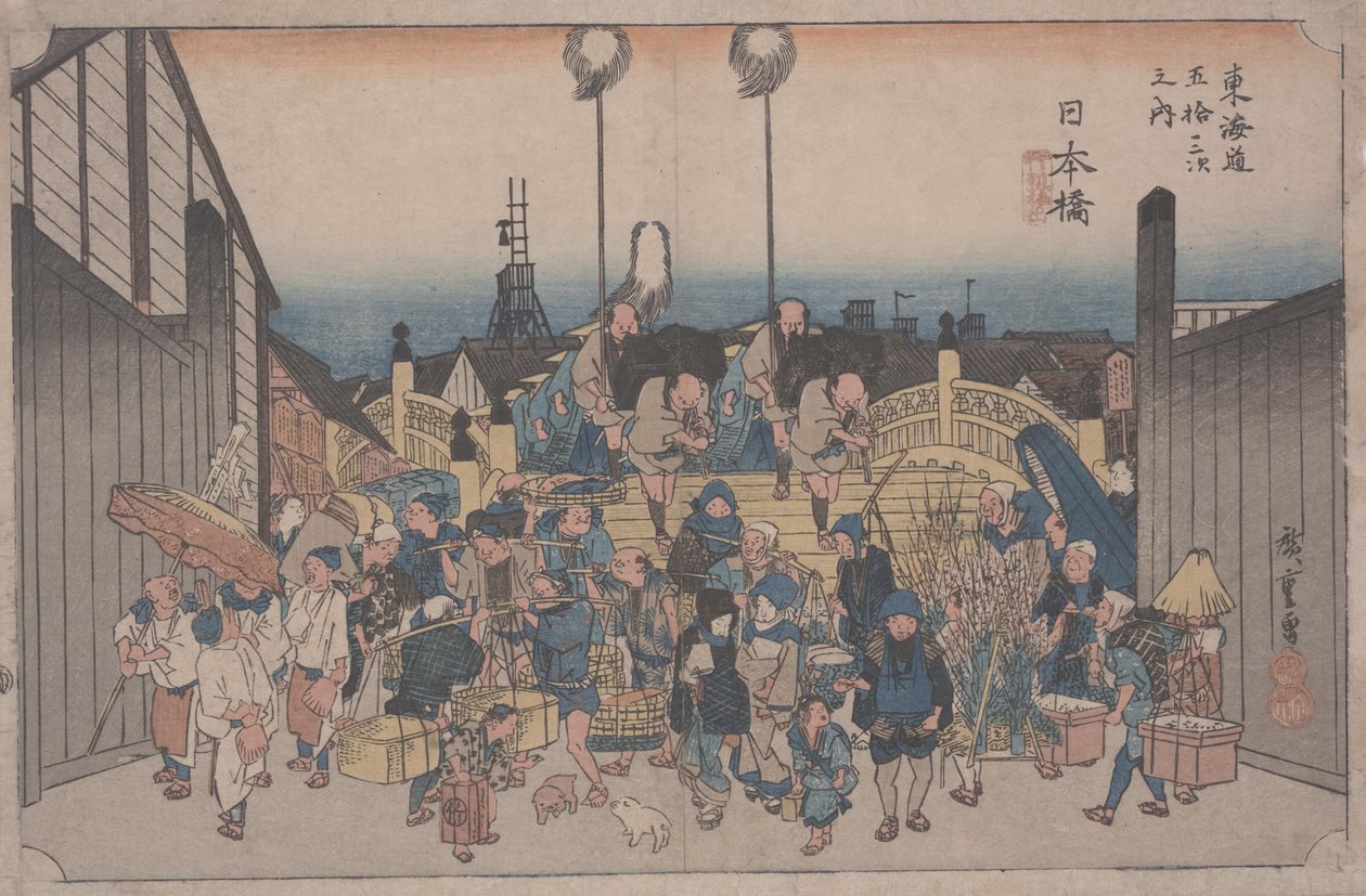 Scena poranna autorstwa Ando or Utagawa Hiroshige