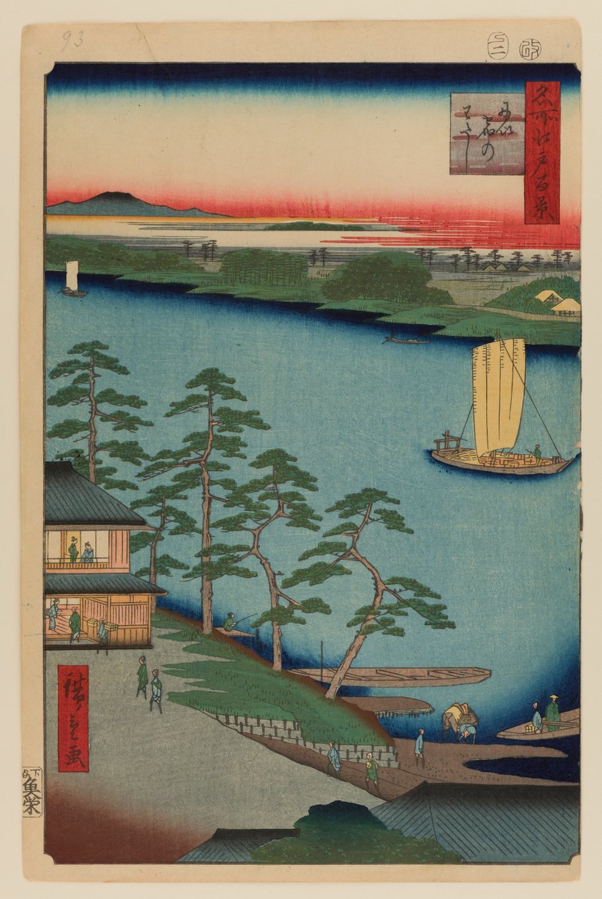 Prom Niijuku autorstwa Ando or Utagawa Hiroshige