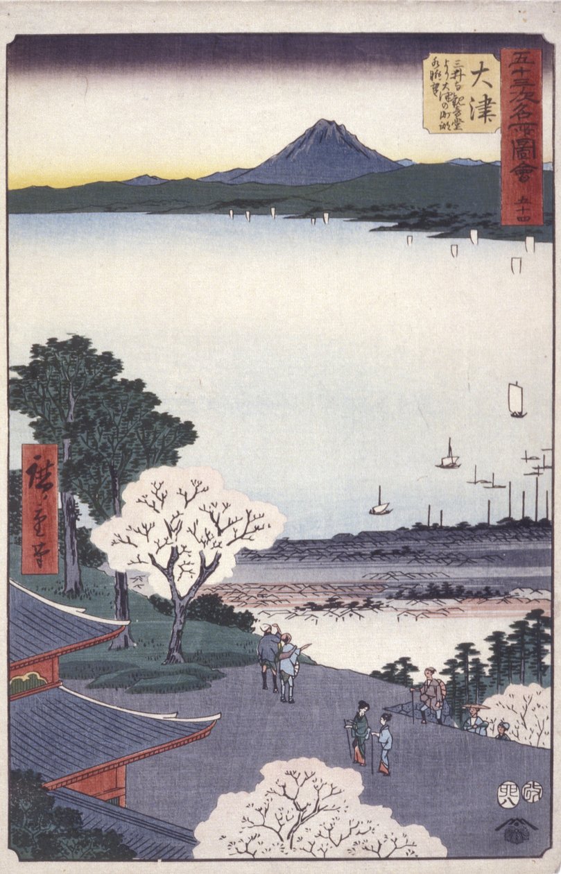 Otsu (Lago Biva) Polonês autorstwa Ando or Utagawa Hiroshige