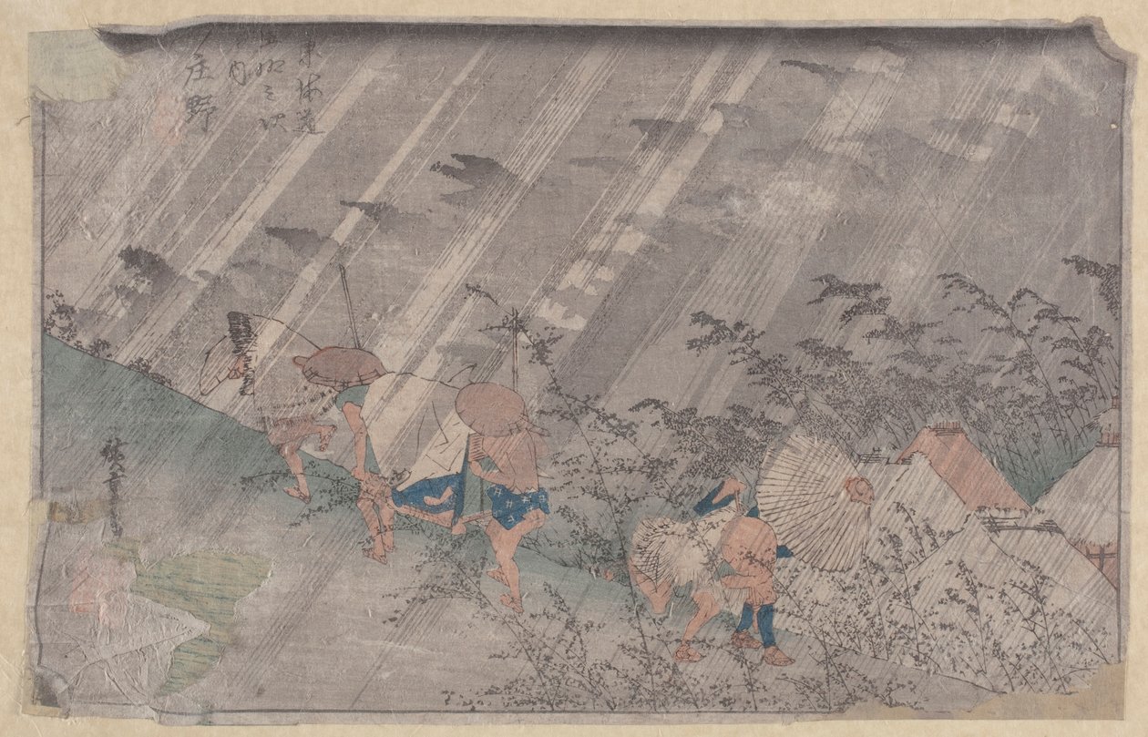 Posłuchaj (Czarny drzeworyt) autorstwa Ando or Utagawa Hiroshige