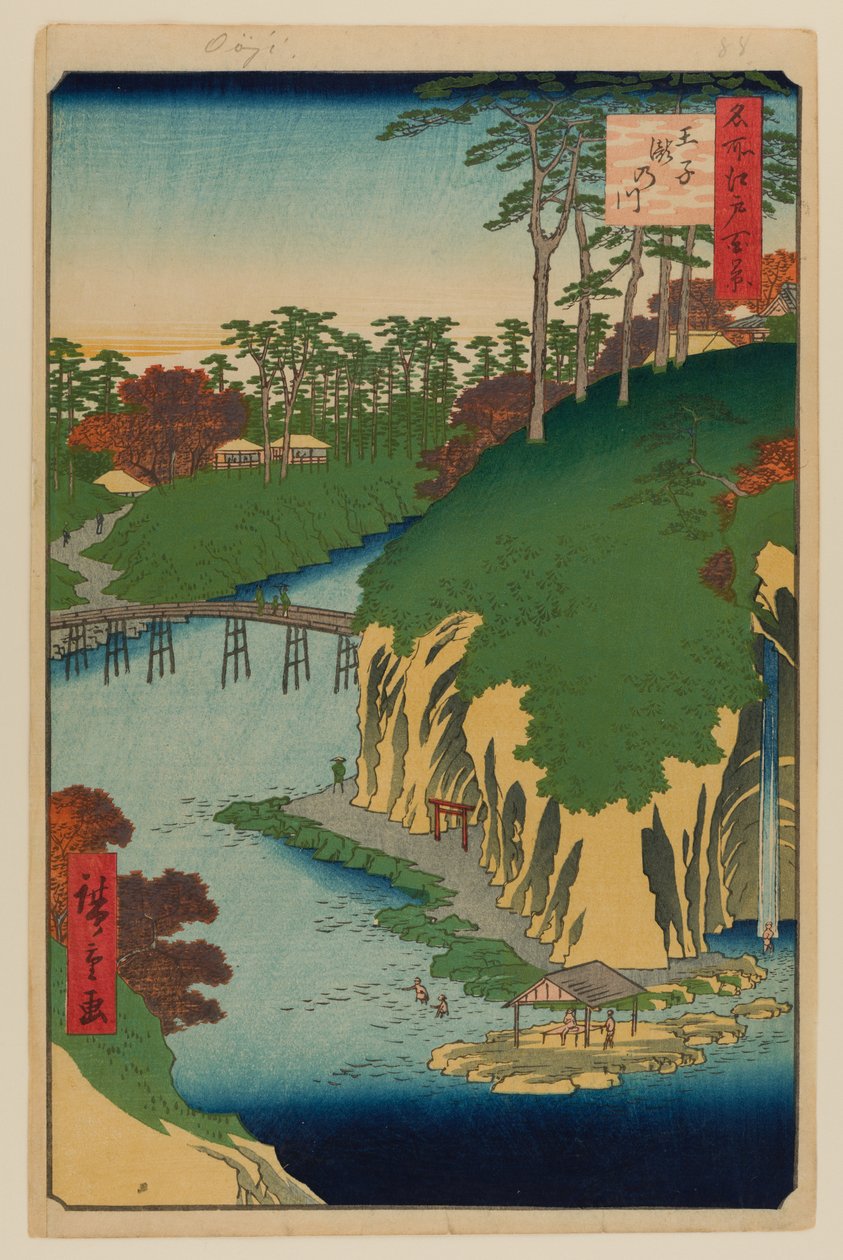 Takinogawa, Oji autorstwa Ando or Utagawa Hiroshige