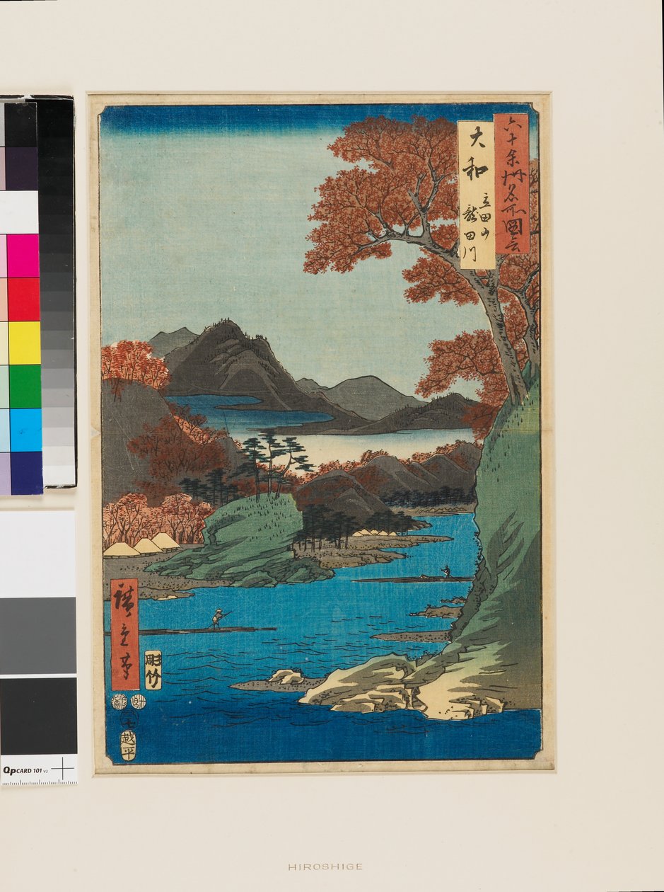Góry Tatsuta i rzeka Tatsuta autorstwa Ando or Utagawa Hiroshige