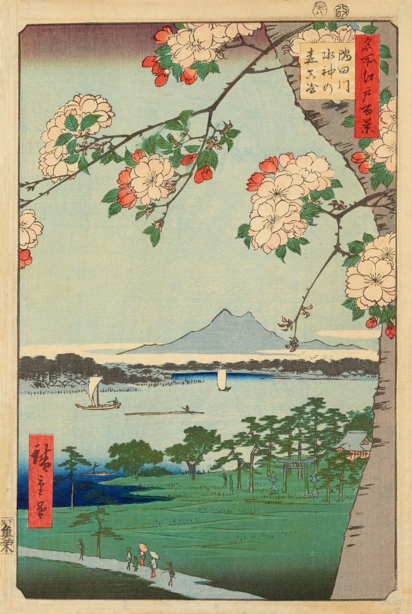 te bóg wody o ds pomysł d pierwszy dźwięk te sumida rive r autorstwa Ando or Utagawa Hiroshige