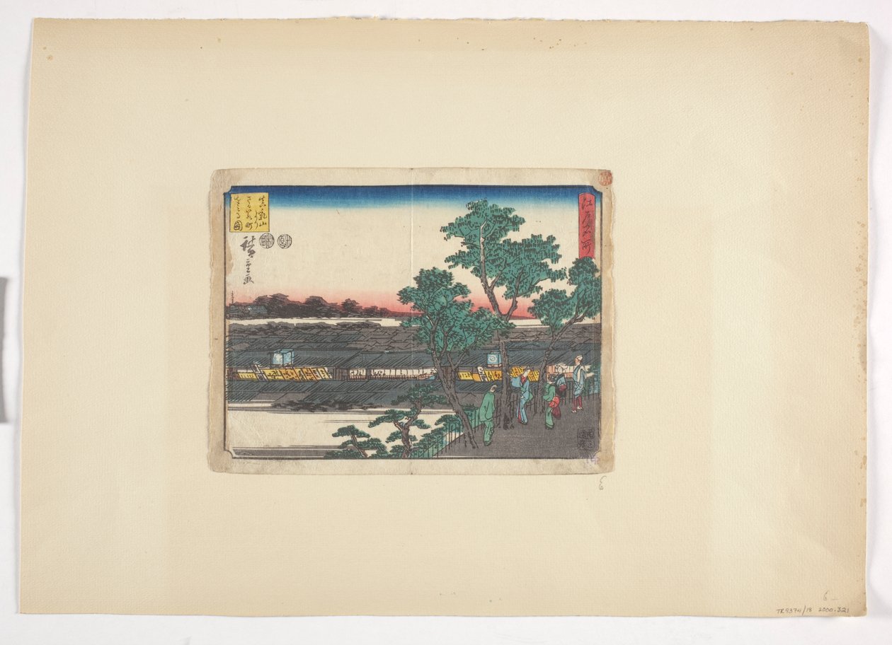 Widok Saruwakacho z Matsuchiyamy (drzeworyt kolorowy) autorstwa Ando or Utagawa Hiroshige