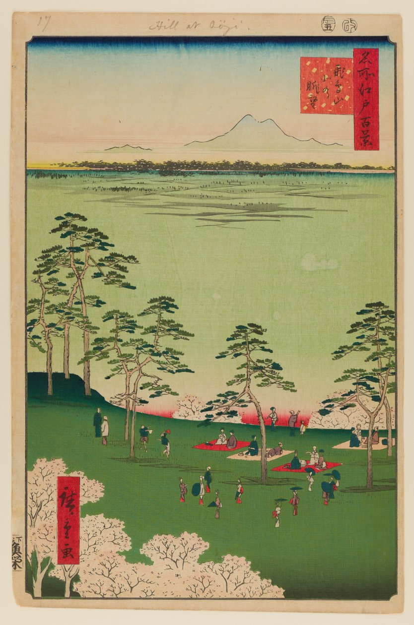 Widok na północ z Asukayamy autorstwa Ando or Utagawa Hiroshige