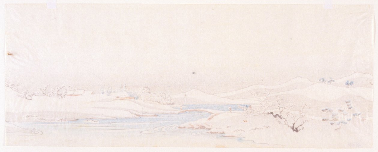 Zimowy krajobraz. Seria prowincji. autorstwa Ando or Utagawa Hiroshige