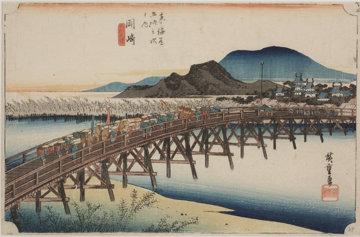 Yahagi B autorstwa Ando or Utagawa Hiroshige