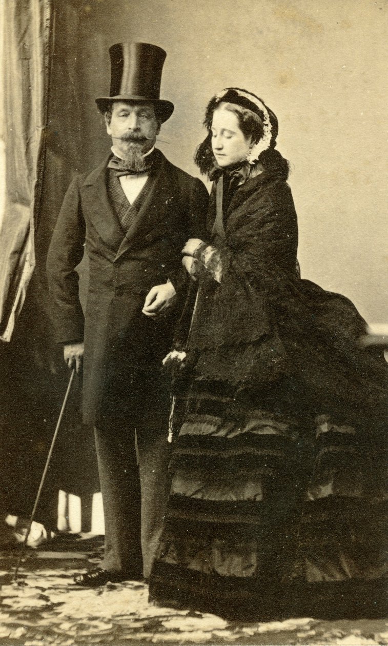 Cesarz Napoleon III i cesarzowa Eugenia autorstwa Andre Adolphe Eugene Disderi
