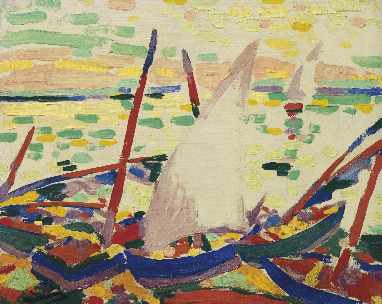 Łodzie na plaży w Collioure autorstwa Andre Derain