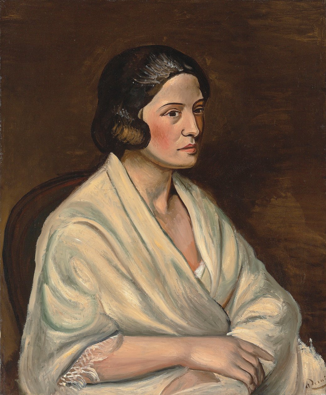 Popiersie kobiety noszącej szal autorstwa Andre Derain