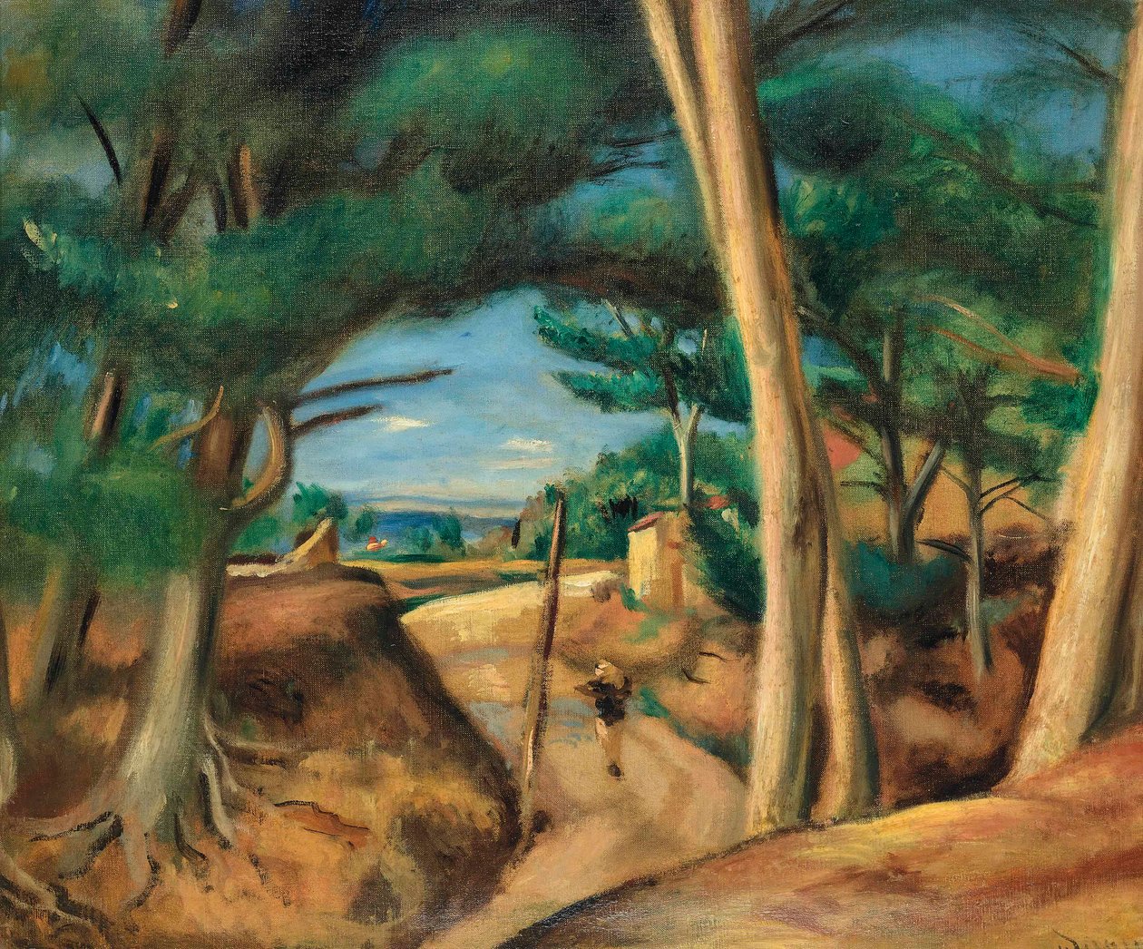 Tętniąca życiem droga w Les Lecques autorstwa Andre Derain