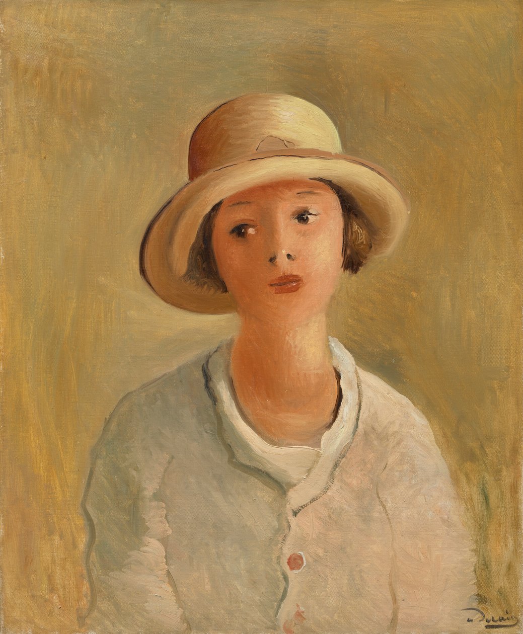 Portret Geneviève au chapeau de paille, siostrzenicy malarza autorstwa Andre Derain